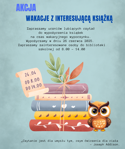 Plakat reklamujący czytanie